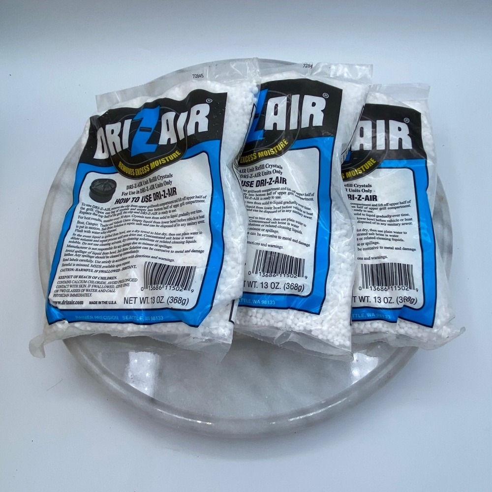 Dri-Z-Air 13oz Dehumidifier Refill Crystals 3 Pack Moisture Absorber Storage